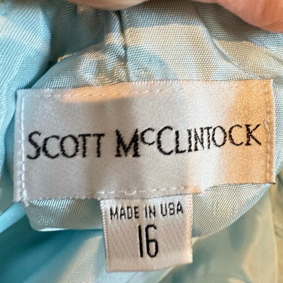 Vintage Scott McClintock Womens Maxi Dress Size 16 Blue Plaid Tulle 80s Costume - Picture 2 of 11